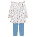 Tea Party Print Top Legging Set