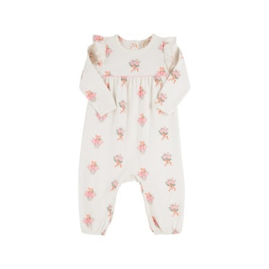 Leigh Ann Angel Sleeve Romper - Nonesuch Stems (Palmetto Pearl)/Sandpearl Pink