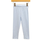 Scallop Leggings- Light Blue Stripe