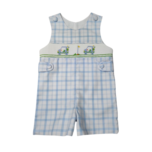 Lt Blue Check Smock Golf Shortall