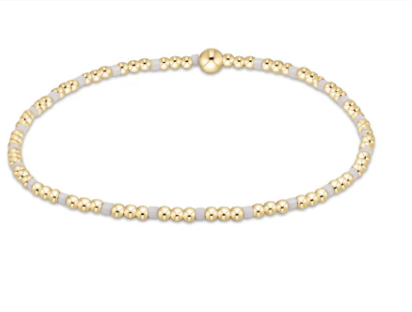 Hope Sincerity Pattern 2mm Bead Bracelet - White