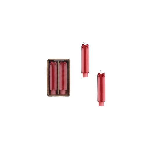 Unscented Package Shaped Taper Candles - Pink and Red