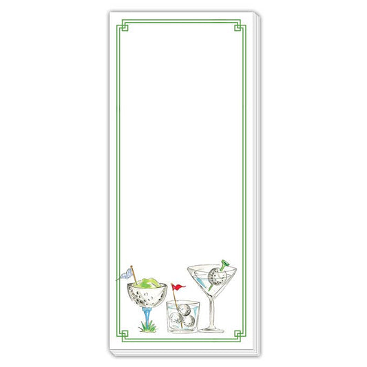 Golf Cocktails Skinny Notepad